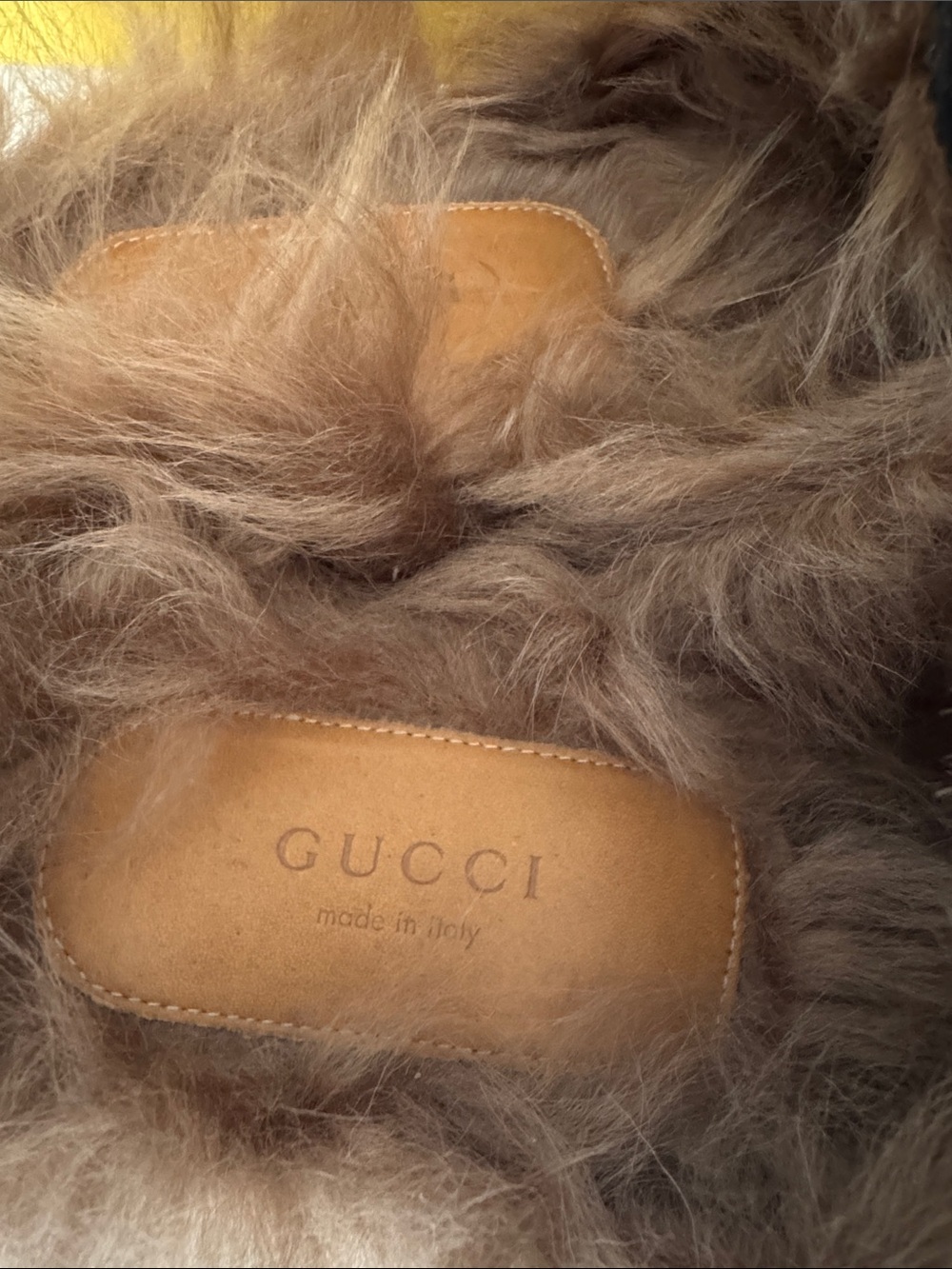 Gucci Black Patent Leather Fur-Lined Horsebit Mules - Picture 4 of 5
